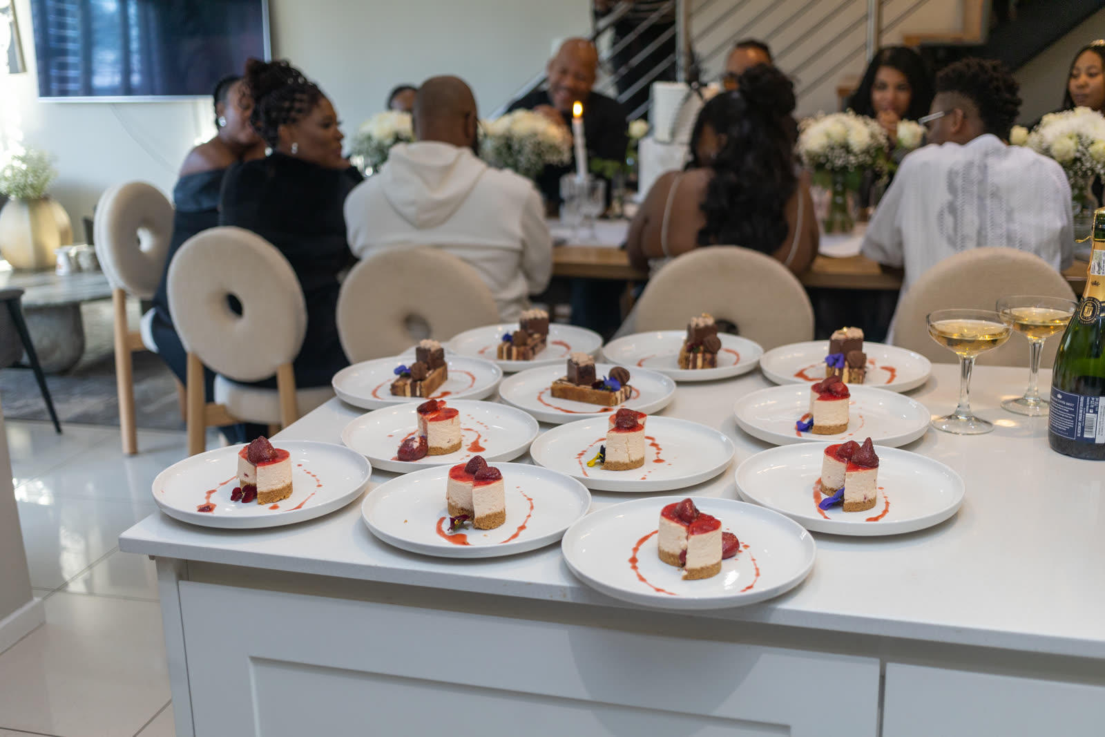 Private chef preparing fine dining plates at a luxury venue in Midrand